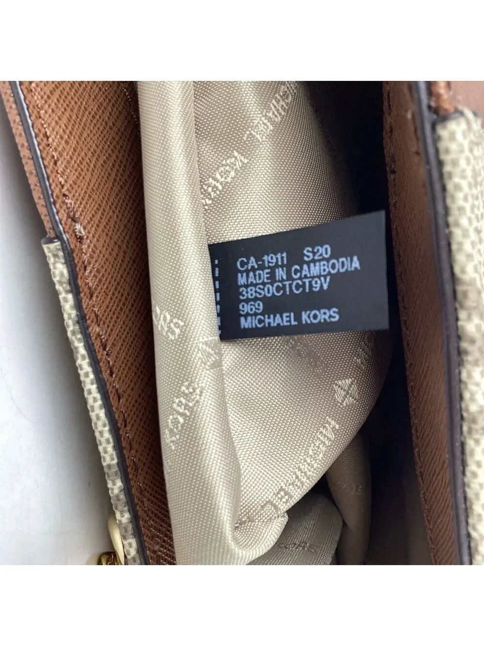 Michael‎ Kors Jet Set Chain Large work Tote Bag Brown tan signature laptop NWT